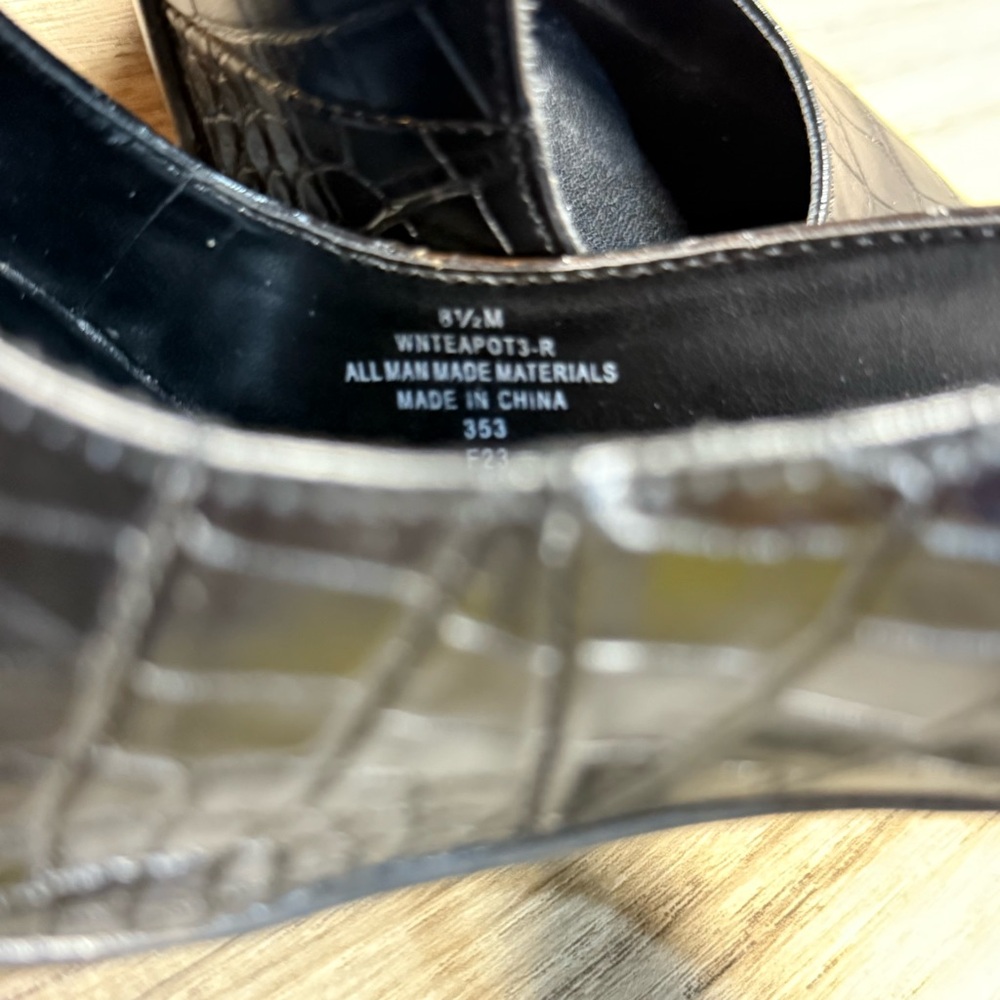 Nine West Black Croc-Pattern Heels - Picture 12 of 16